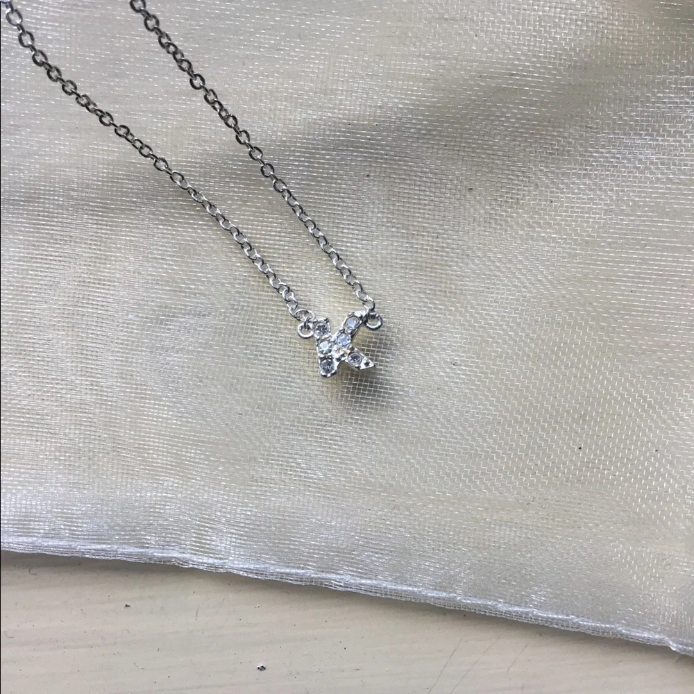 Girls Sterling Silver Initial K Necklace